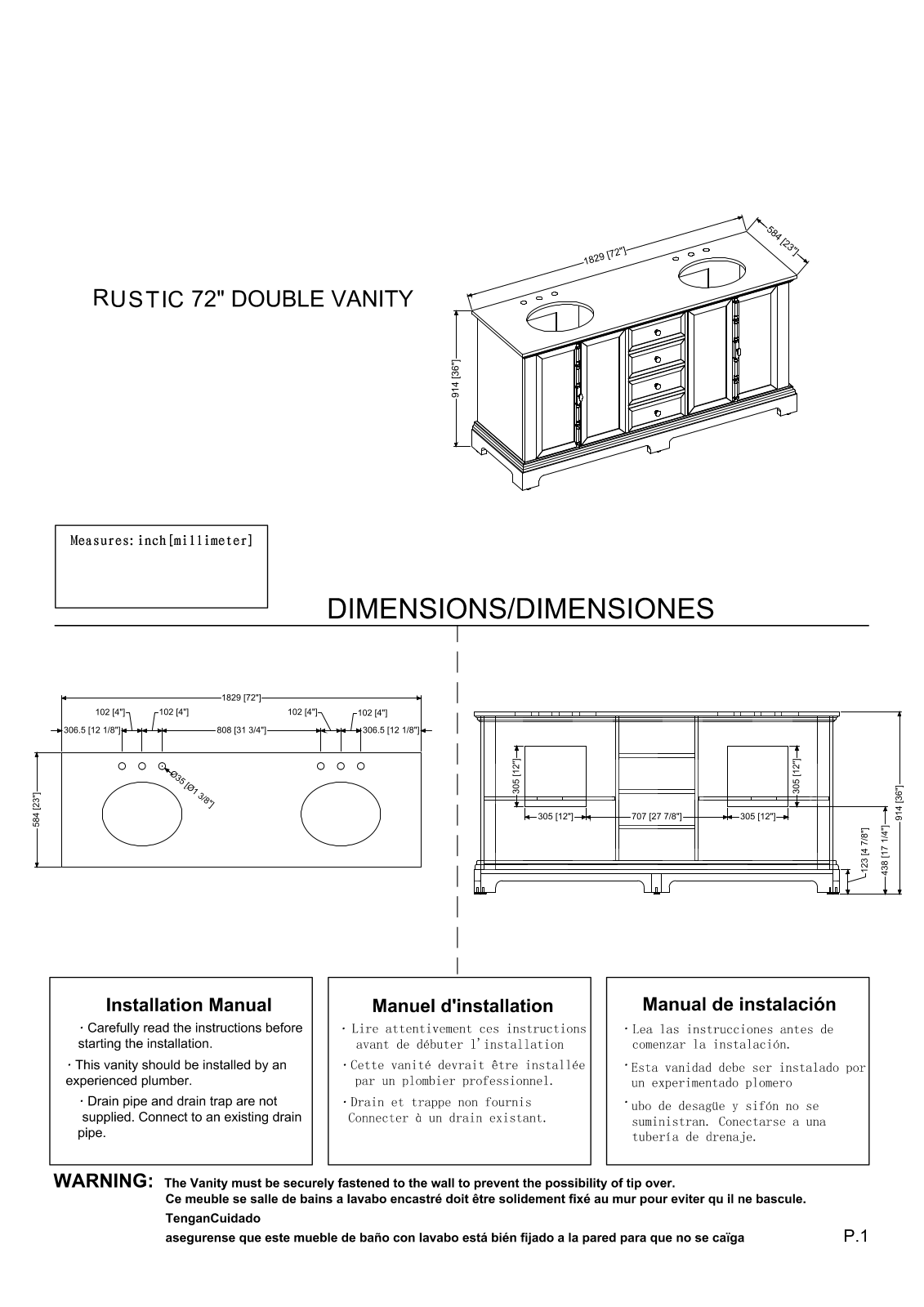 Greyleigh™ W004042866 Dimensions - ManualMachine.com