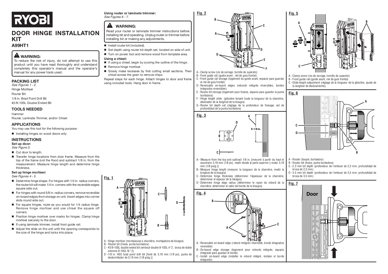 Ryobi A99HT1 Owner's Manual