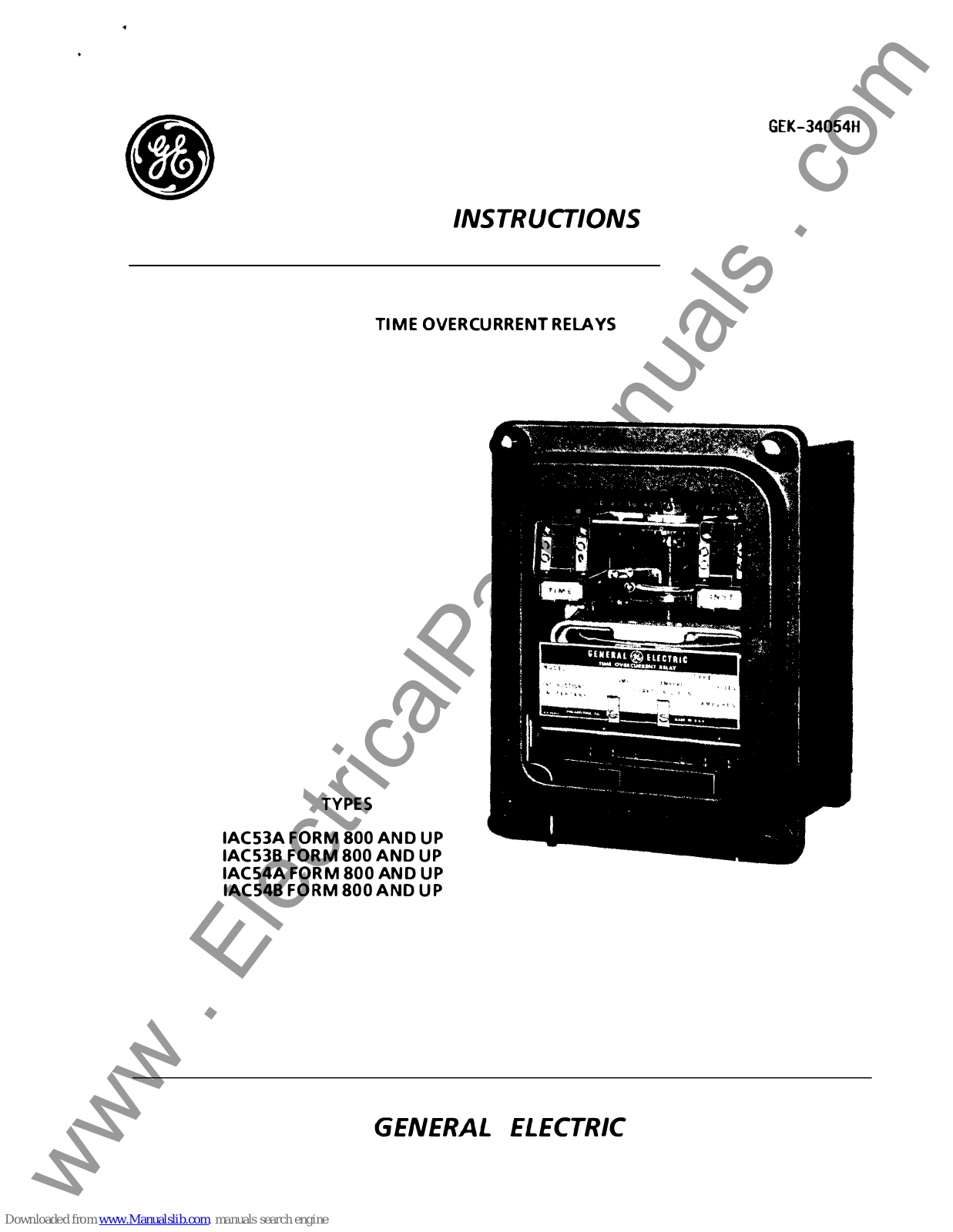 GE IACS3A, IAC53B, IAC54A, IAC54B Instructions Manual