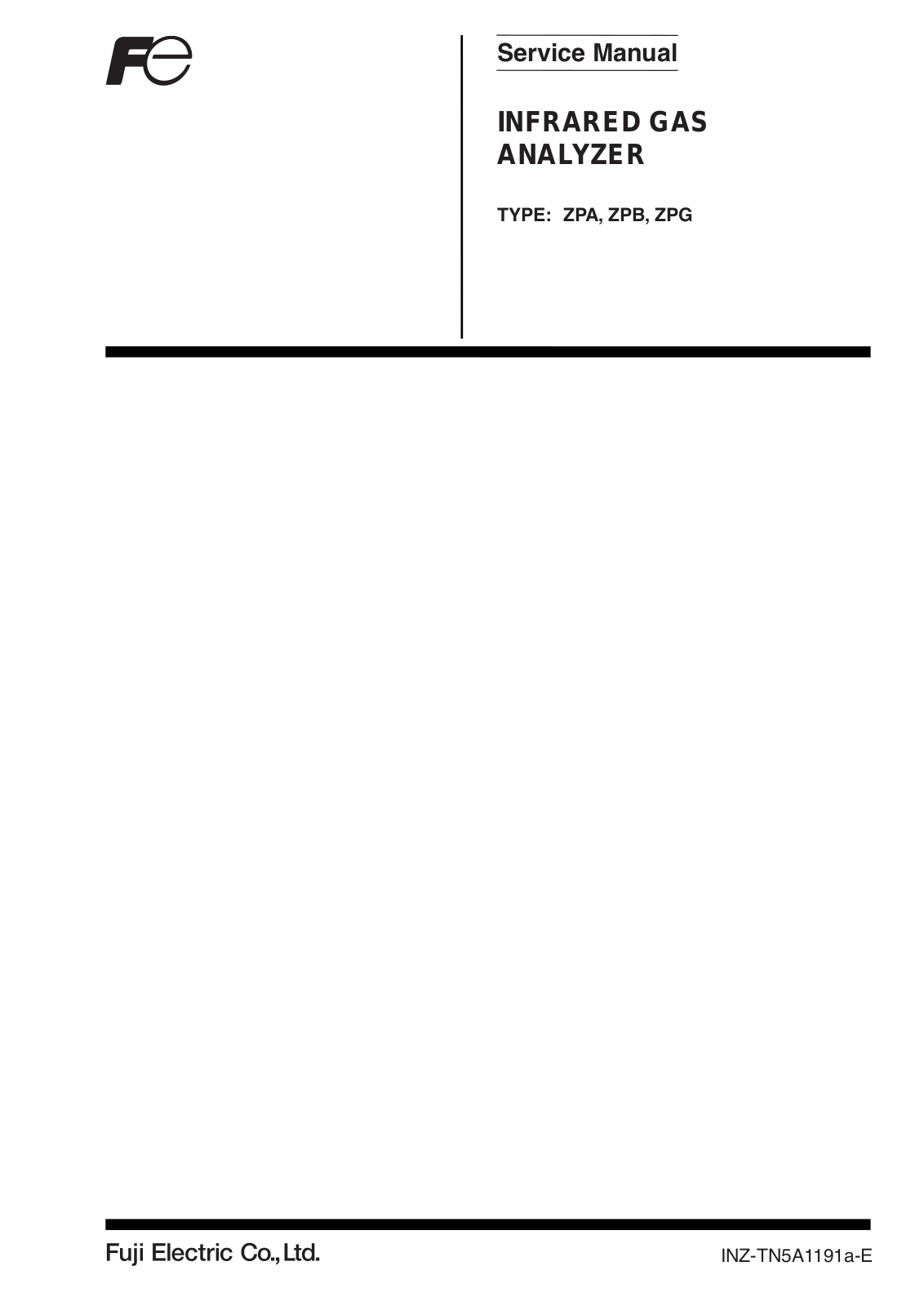 Fuji Electric ZPA, ZPB, ZPG, ZRE Service Manual