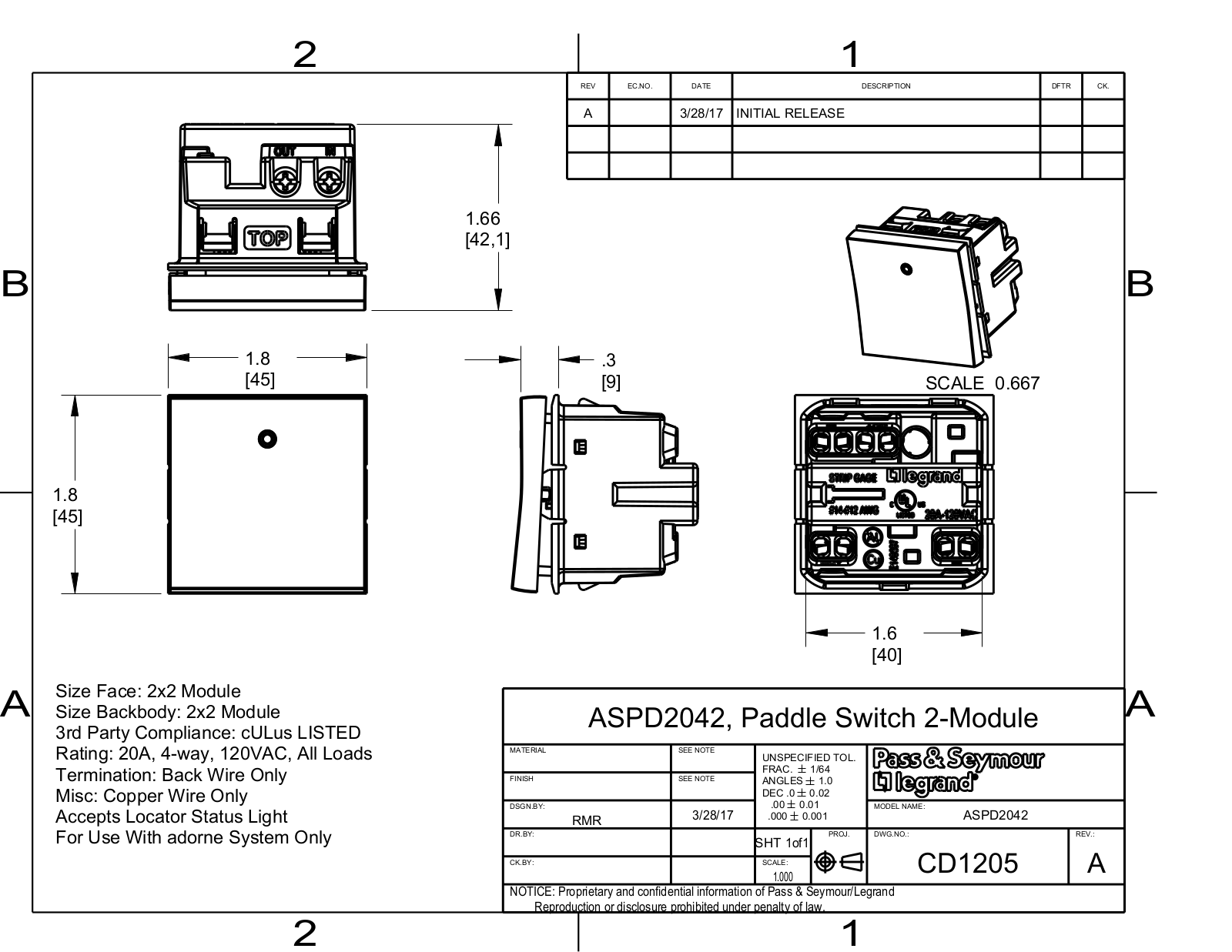 Legrand KBHP1360 Dimensions - ManualMachine.com