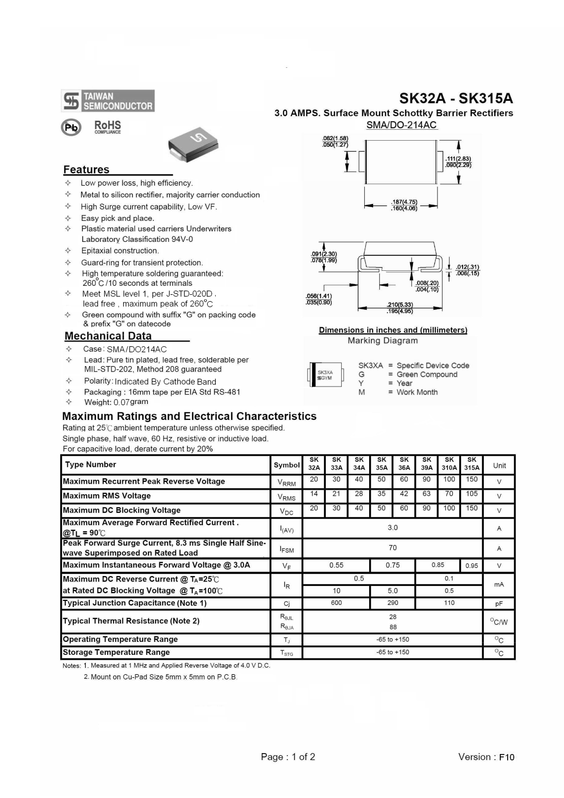 Datasheet SK 36A SMD Datasheet (FREI) - ManualMachine.com