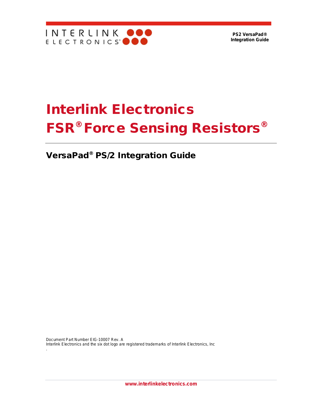 Interlink Electronics VersaPad PS2 User Manual - ManualMachine.com