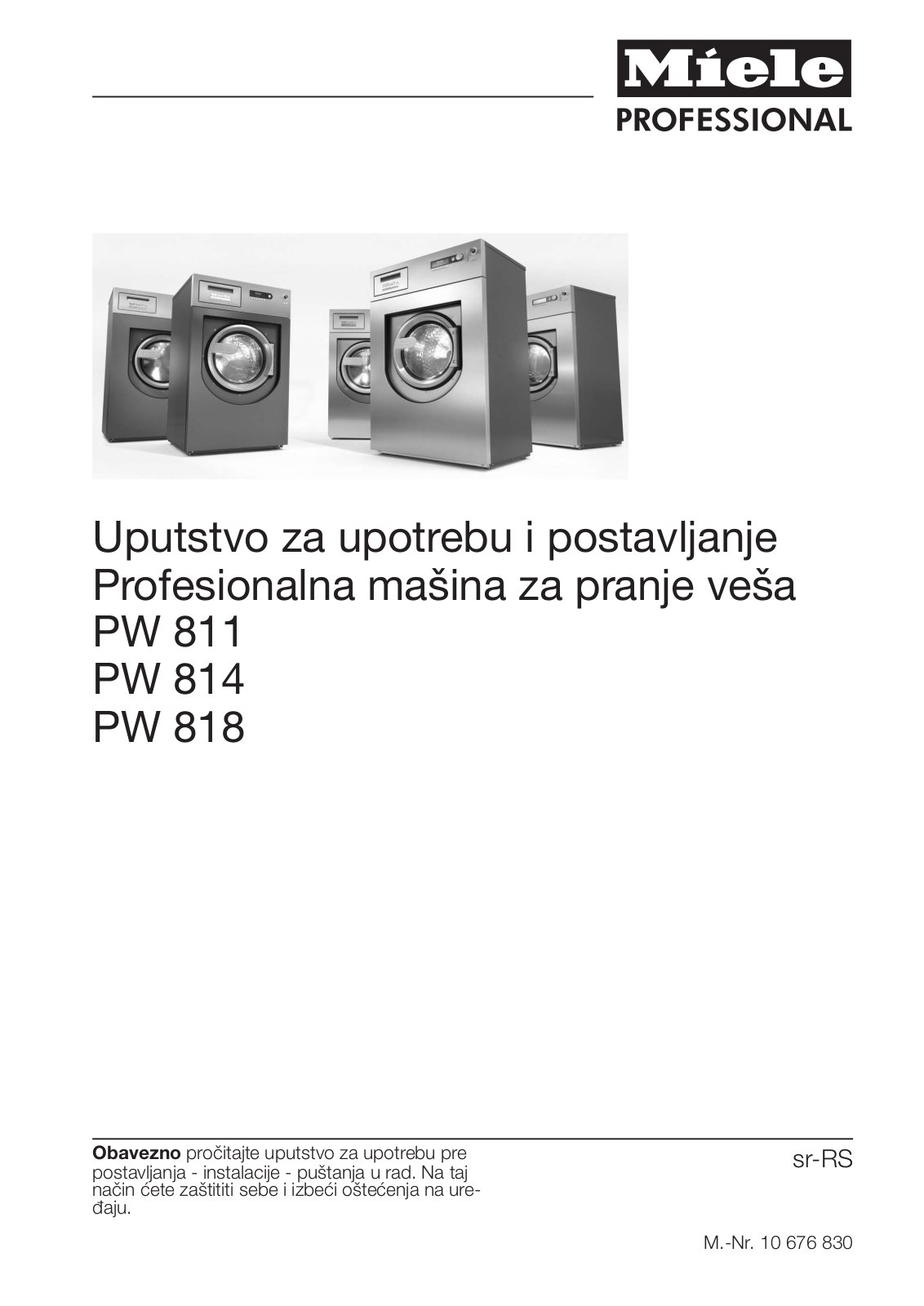 Miele PW 811, PW 814, PW 818 User manual