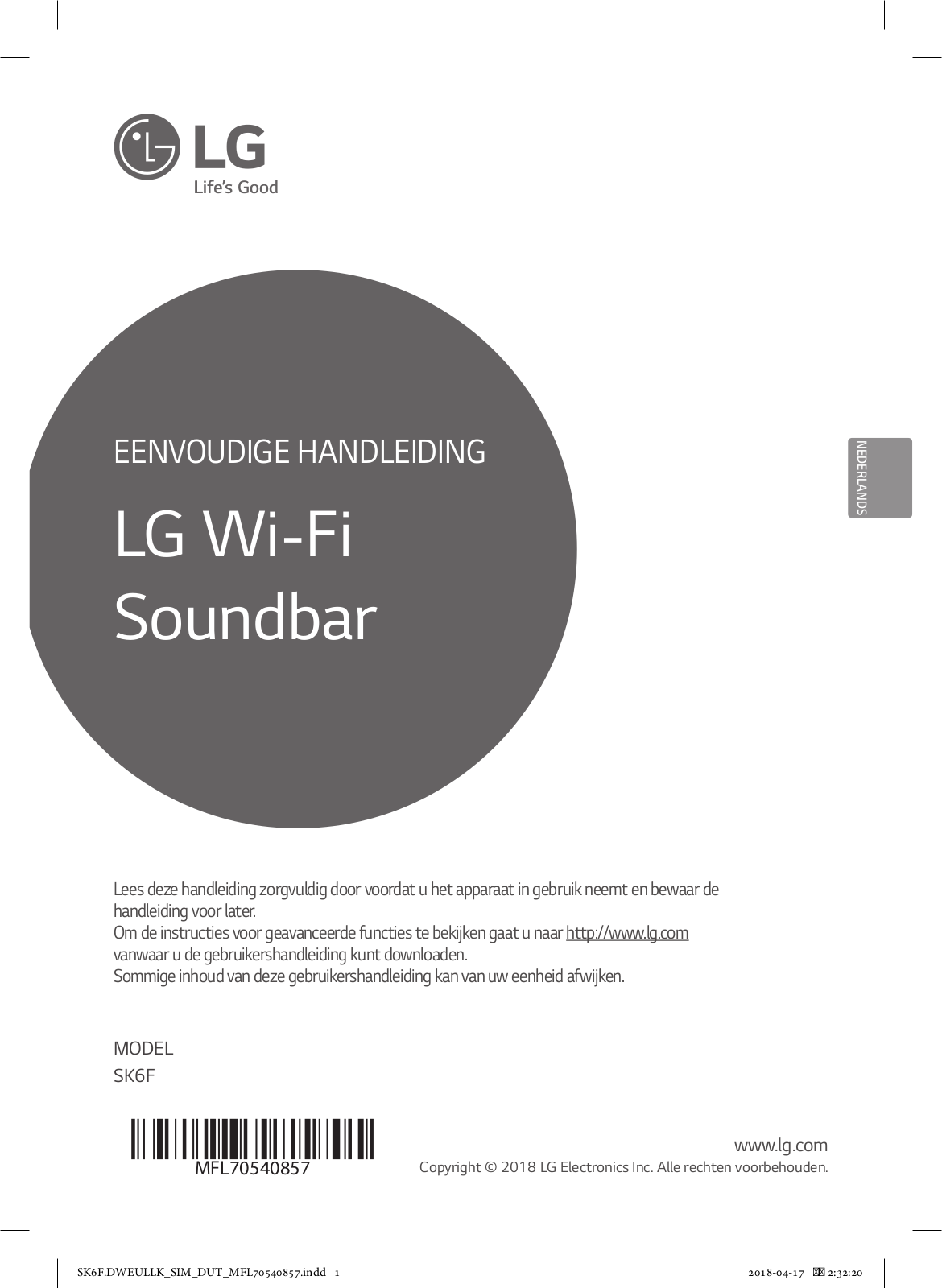 LG SK6F User manual