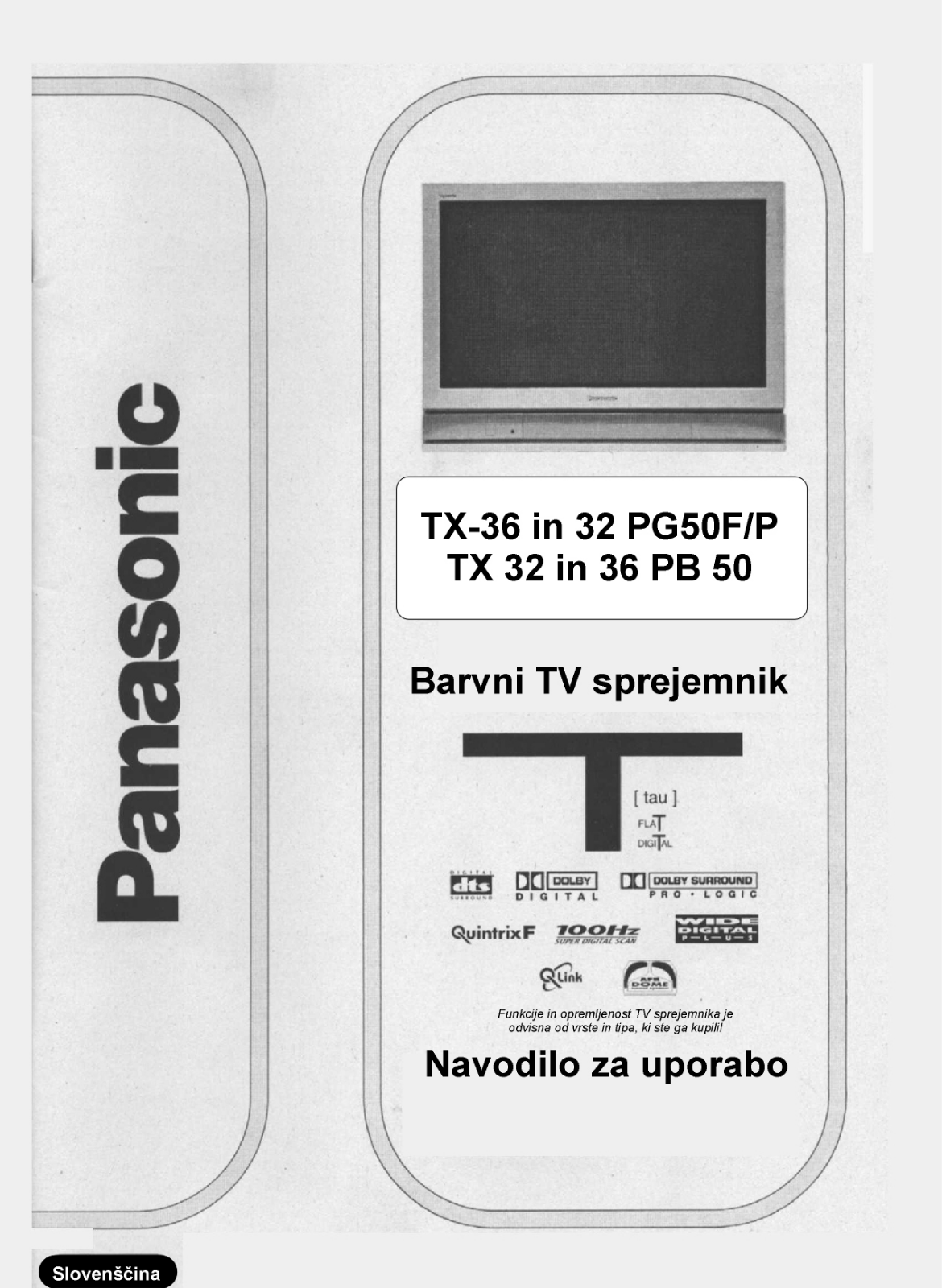 Panasonic TX-36PB50, TX-32PG50, TX-36PG50, TX-32PB50 User Manual