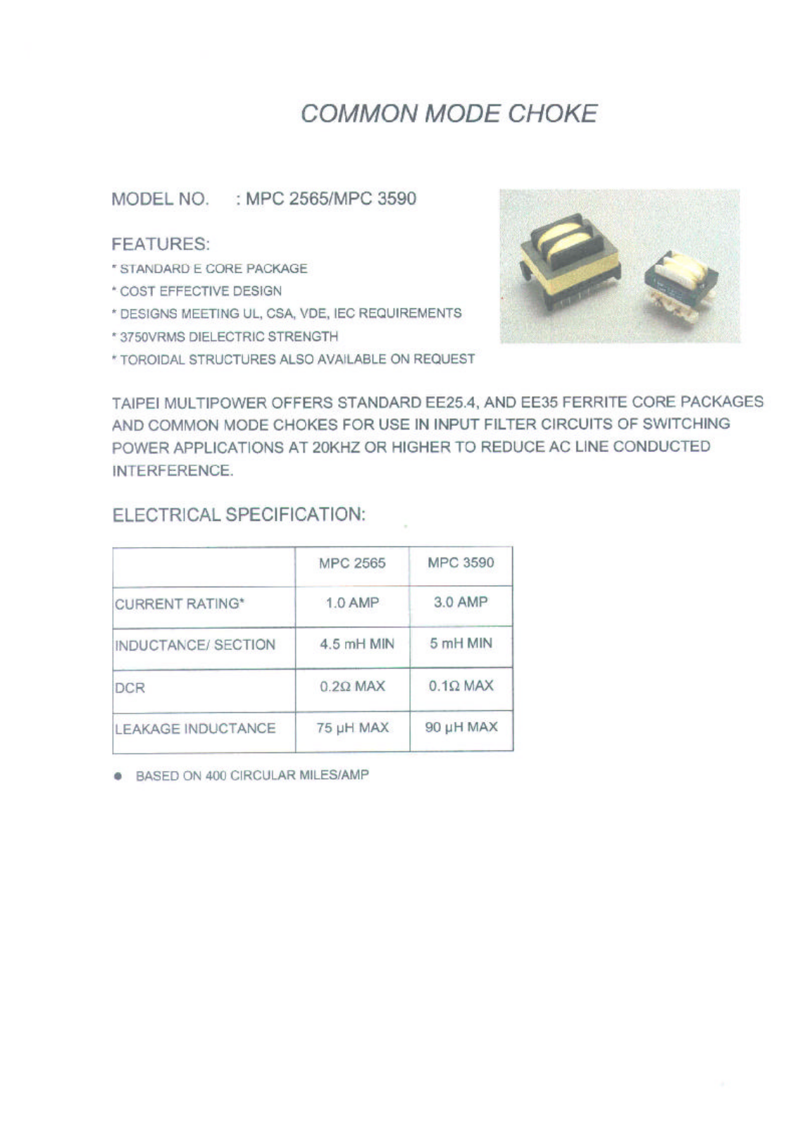 MICRO MPC3590, MPC2565 Datasheet