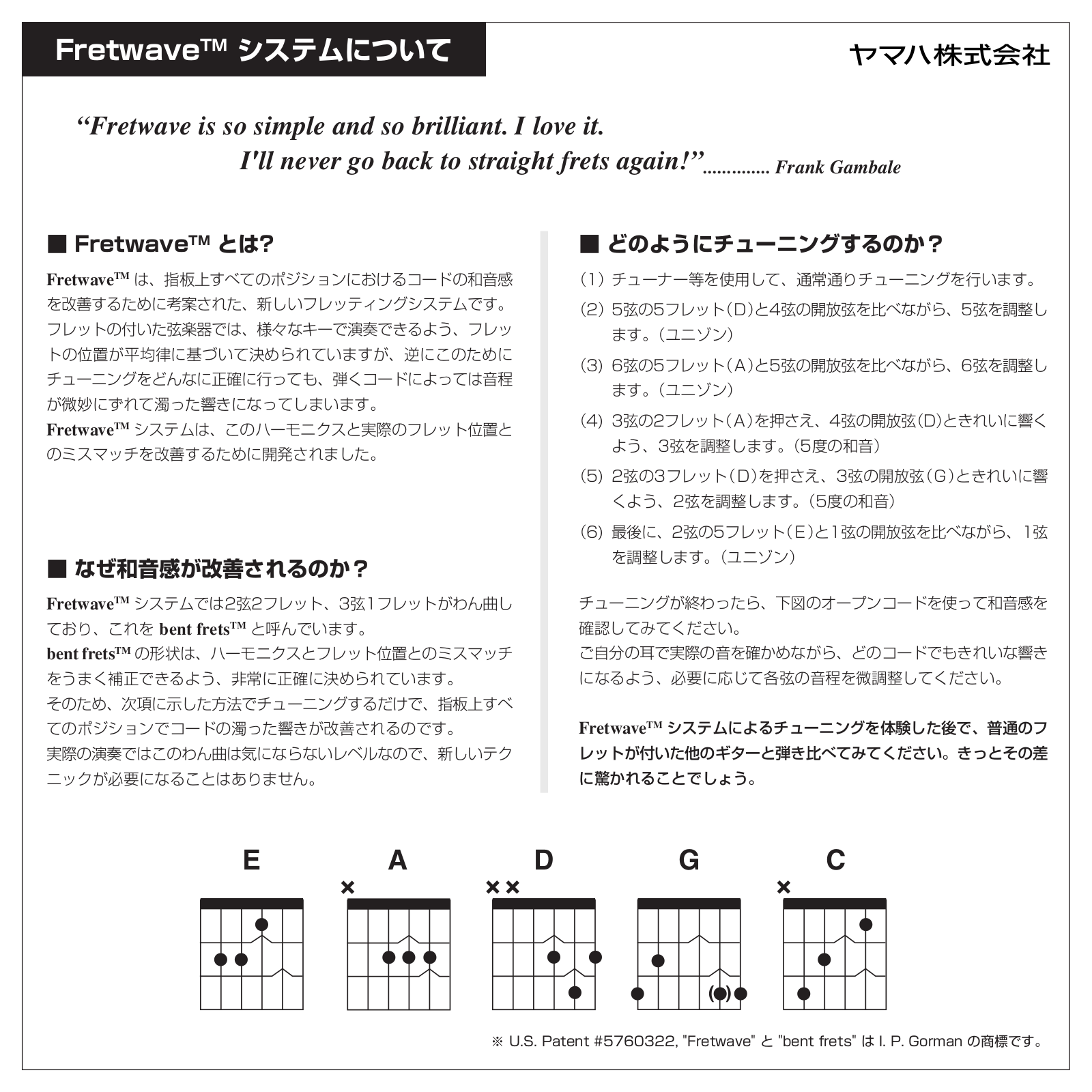 Yamaha Fretwave User Manual