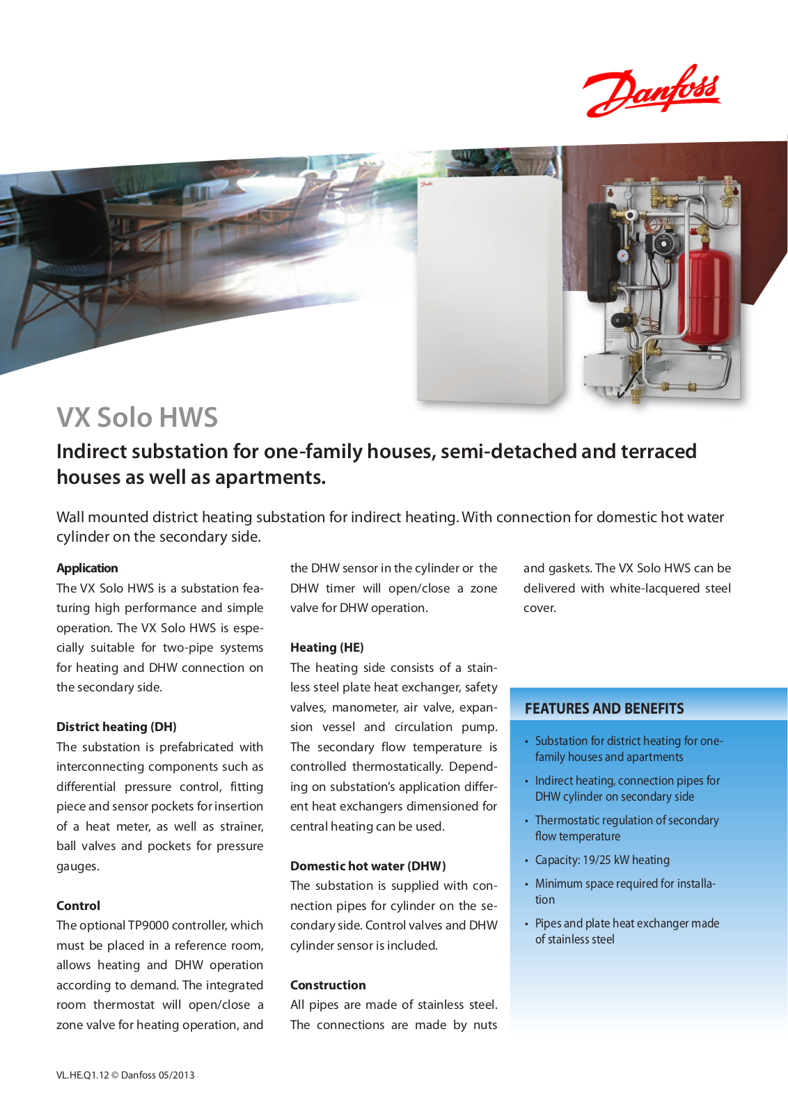 Danfoss VX Solo HWS Fact sheet