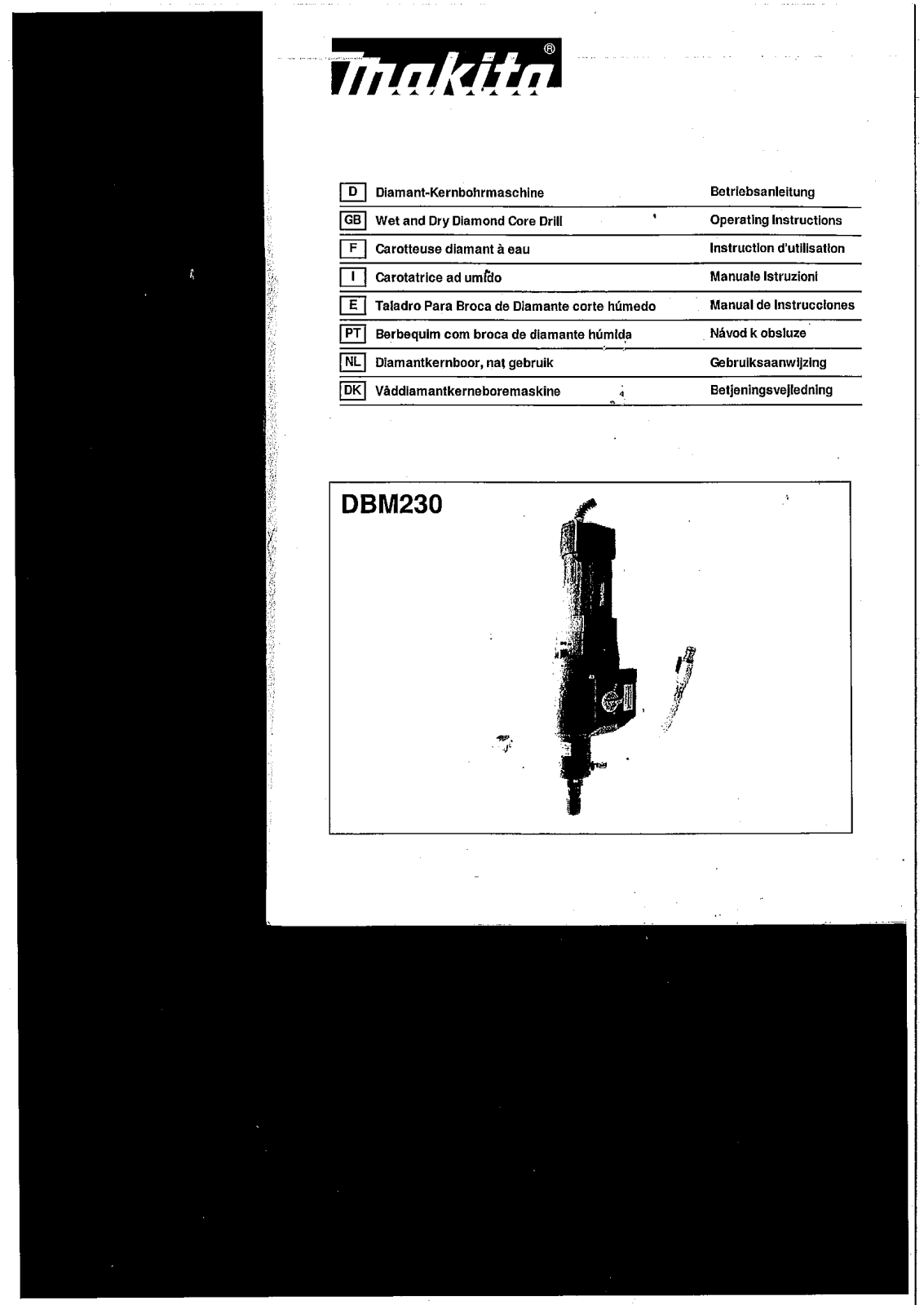 Makita DBM230 User Manual