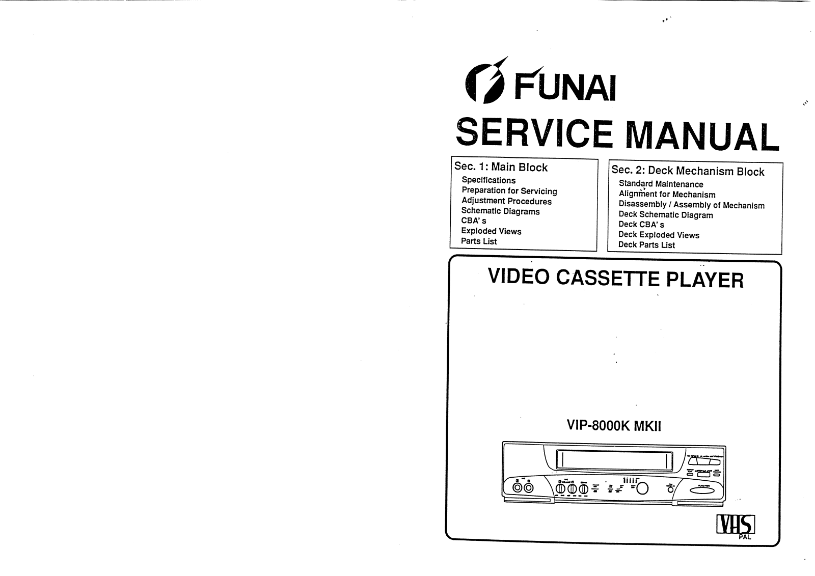 Funai vip8000 mk2 SERVICE MANUAL