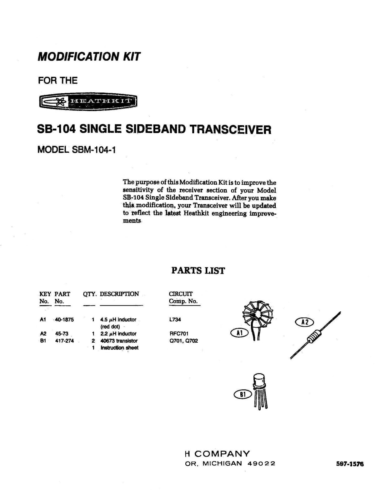 Heath Company SBM-104-1 Schematic