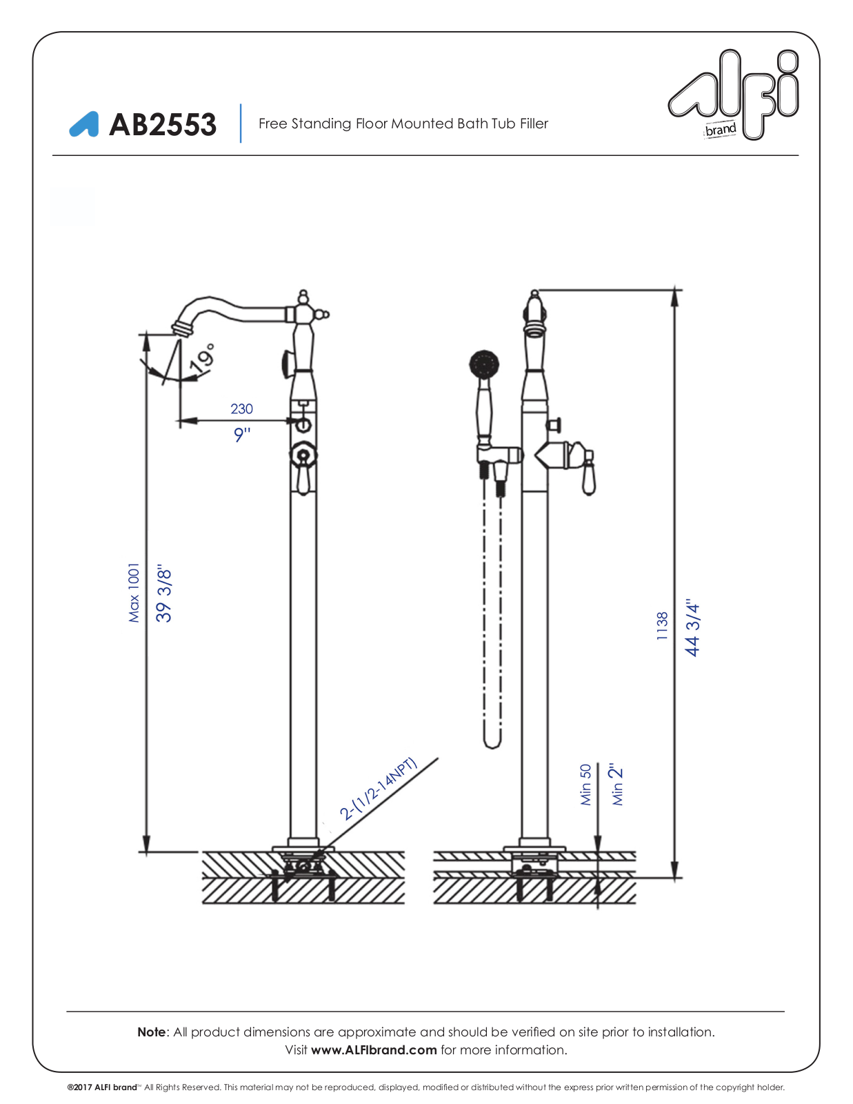 Alfi Brand NBT10096 Specifications - ManualMachine.com