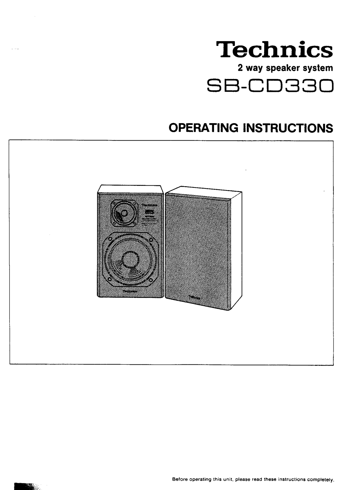 Panasonic SB-CD330 Operating Instruction