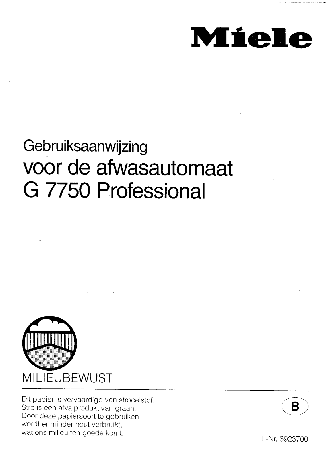 Miele G 7750 Professional User Manual