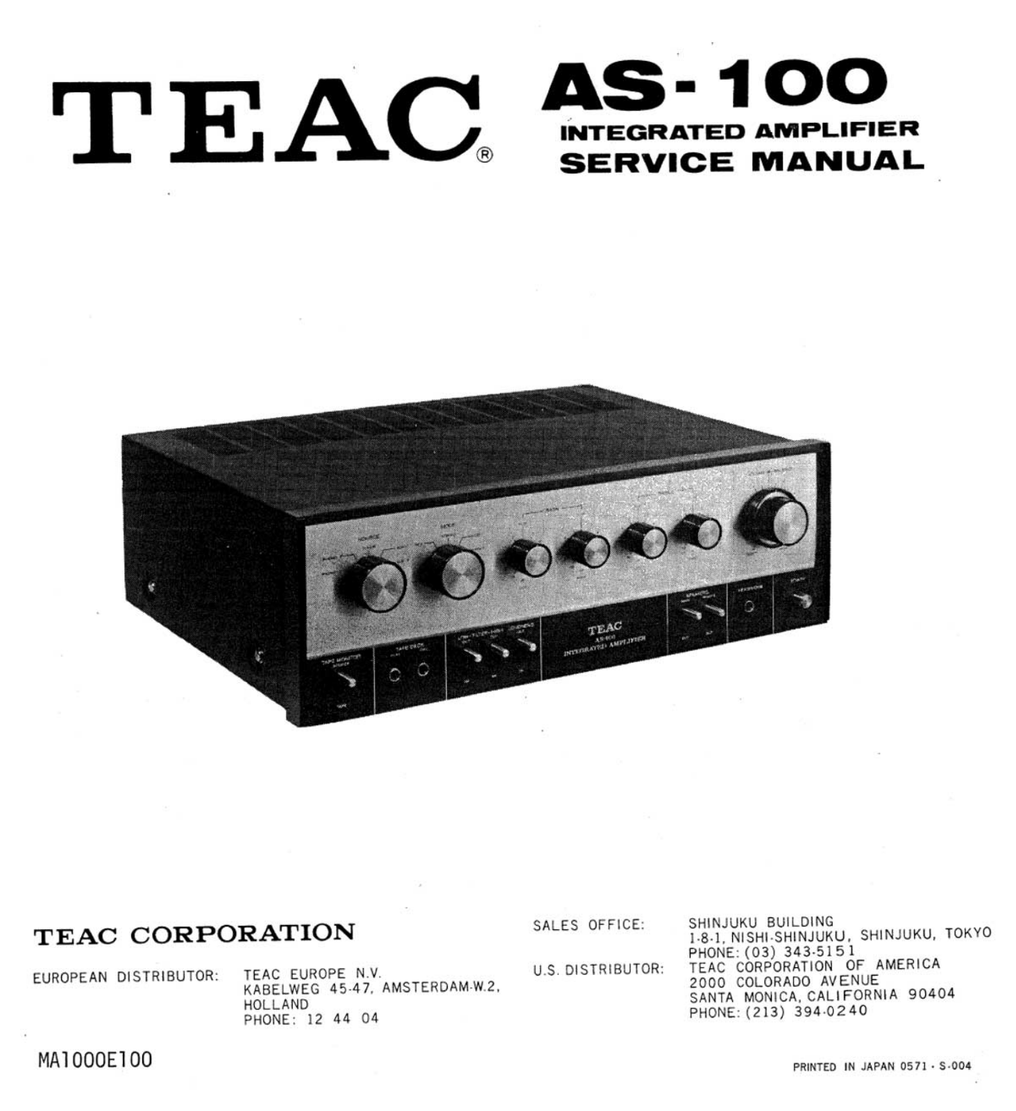 TEAC AS-100 Service manual