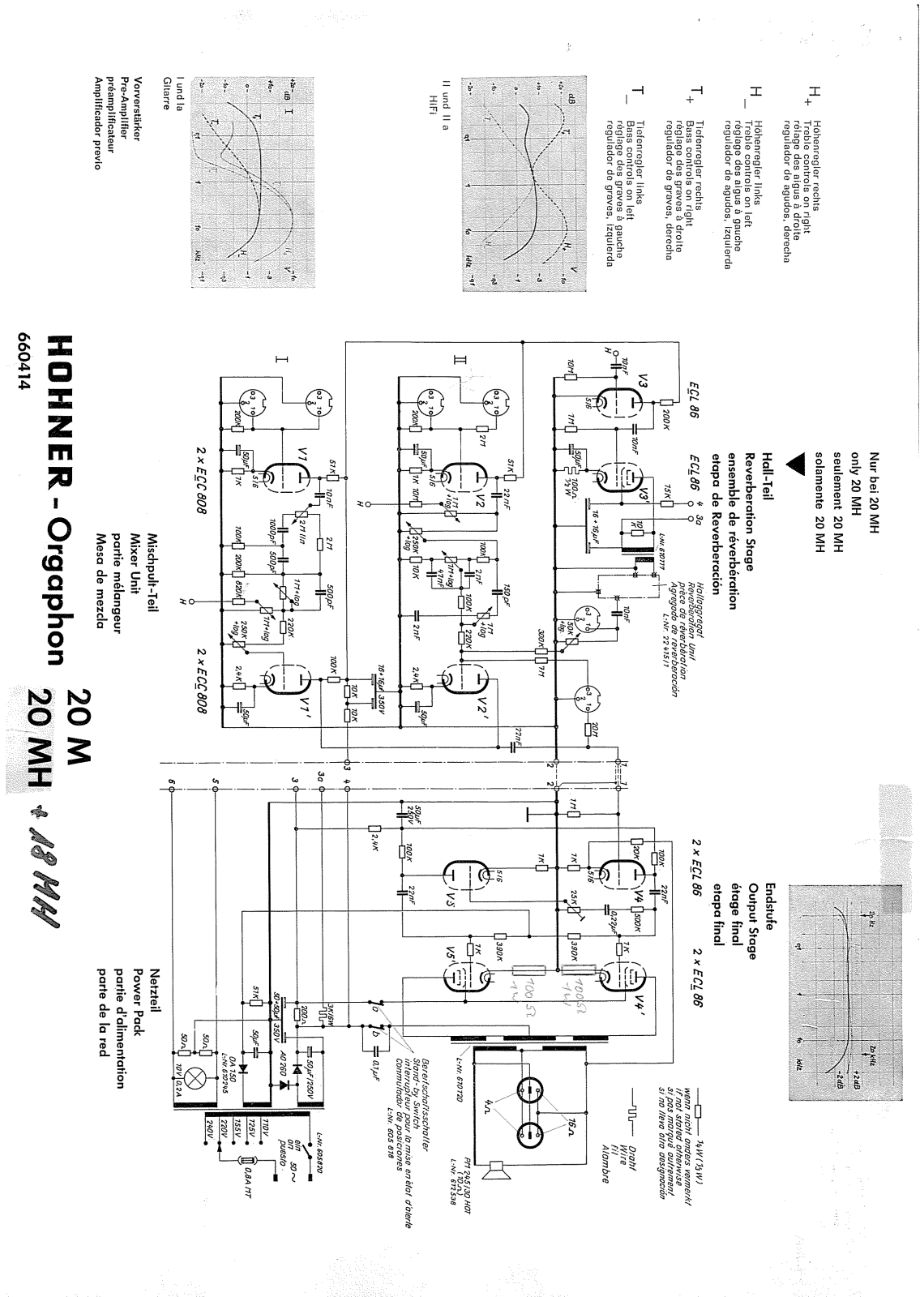 Hohner orgaphon 20m, orgaphon 20mh, orgaphon  18mh schematic