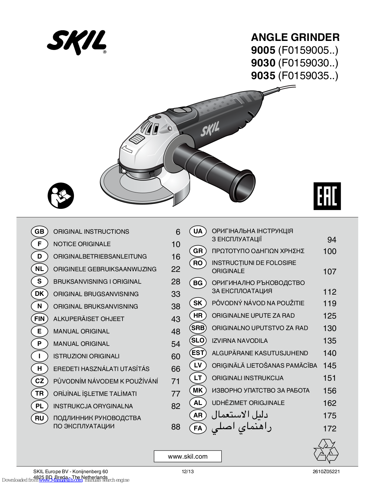 Skil 9005, 9030, 9035 Original Instructions Manual