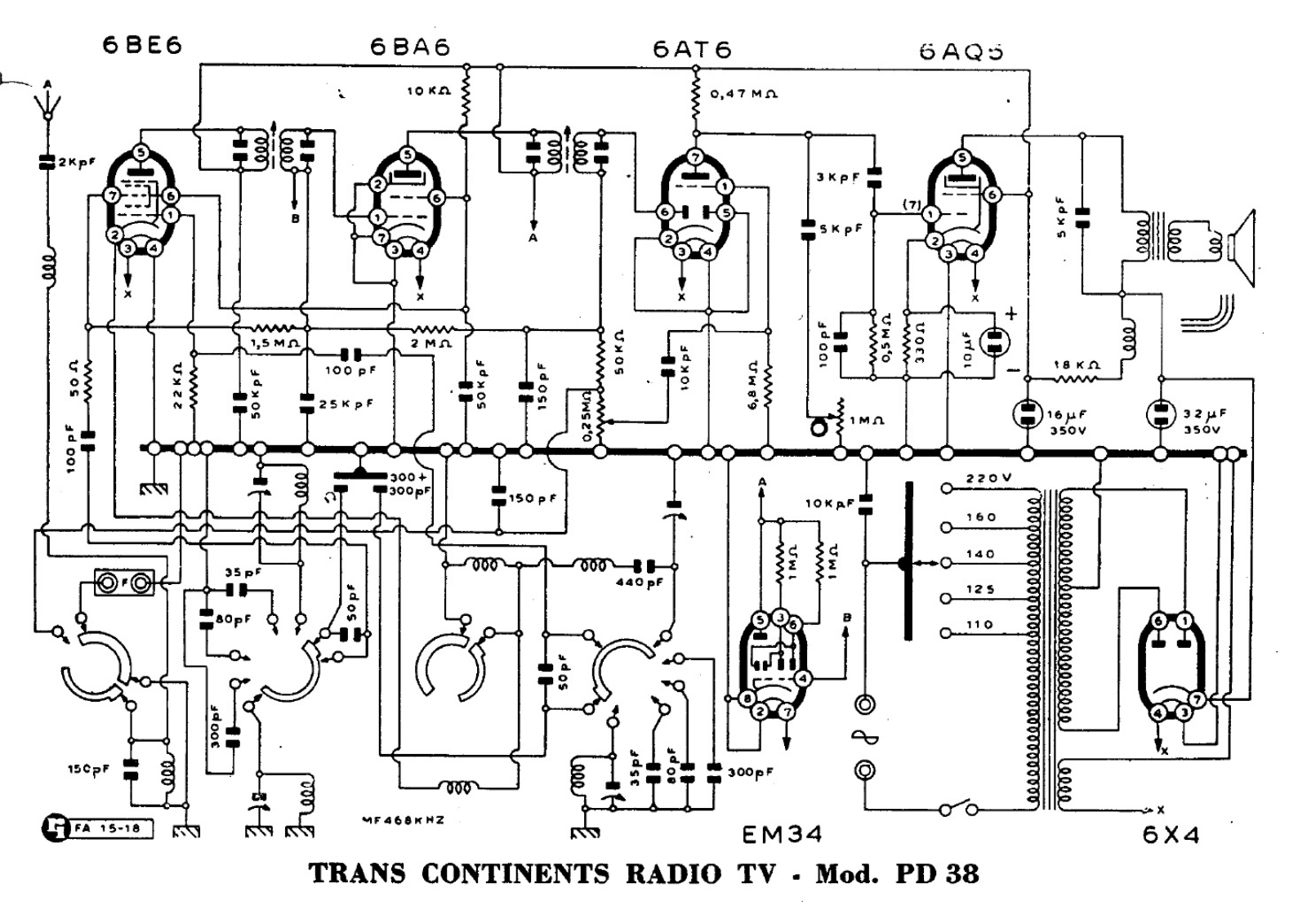 Trans Continents Radio pd38 schematic