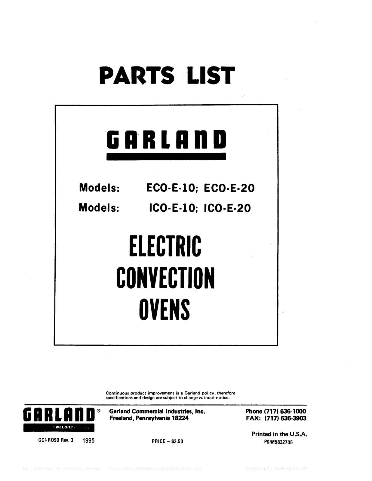 Garland ECO-E-10 Service Manual