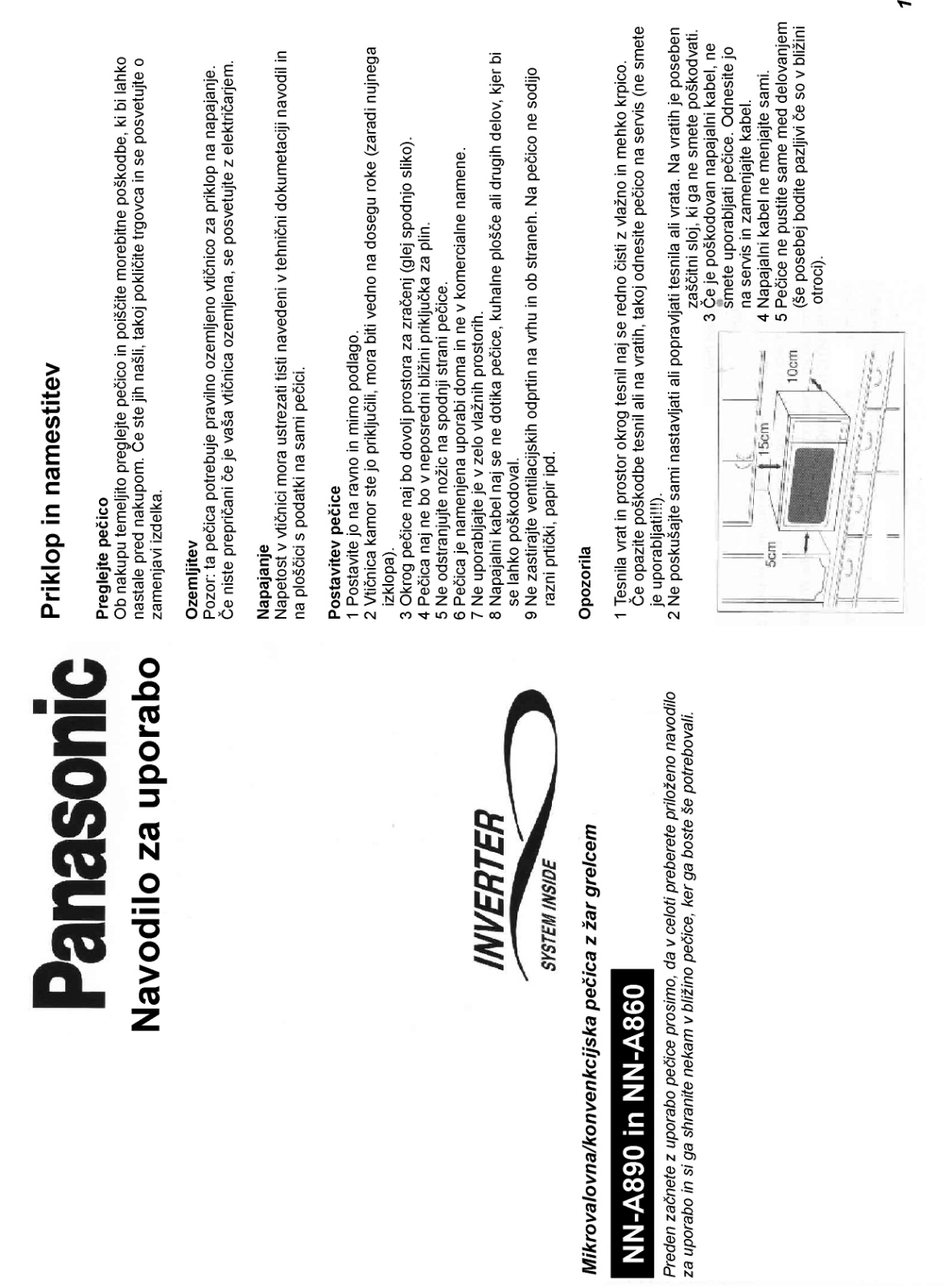 Panasonic NN-A890, NN-A860 User Manual