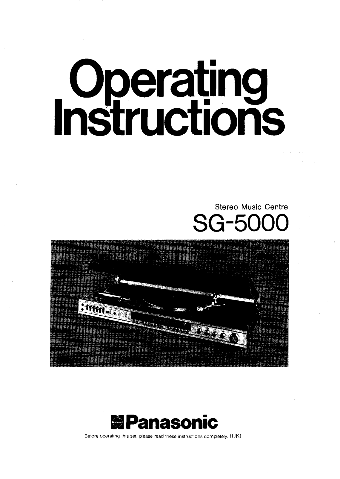 Panasonic SG-5000 User Manual