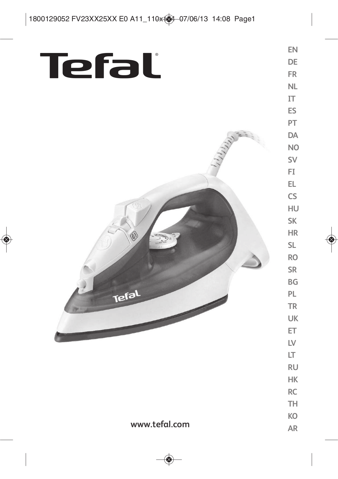 Tefal FV2548, FV2550, FV2560 User manual