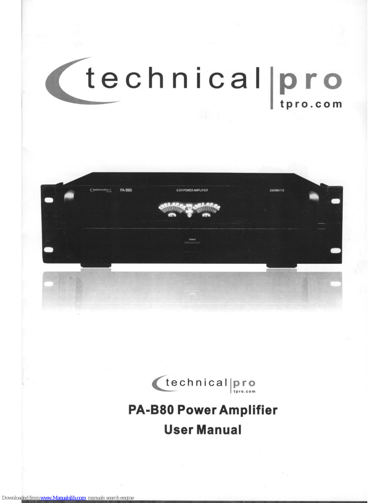 Technical Pro PA-B80 User Manual