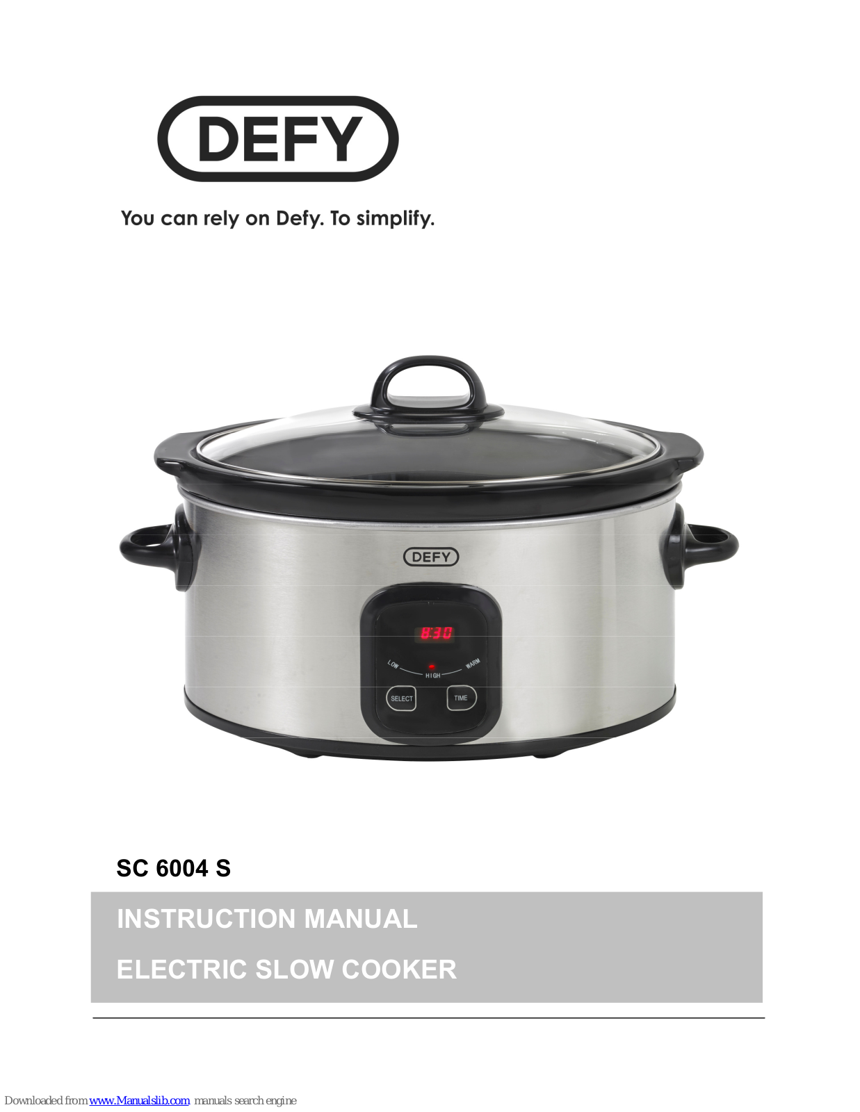 Defy SC 6004 S Instruction Manual