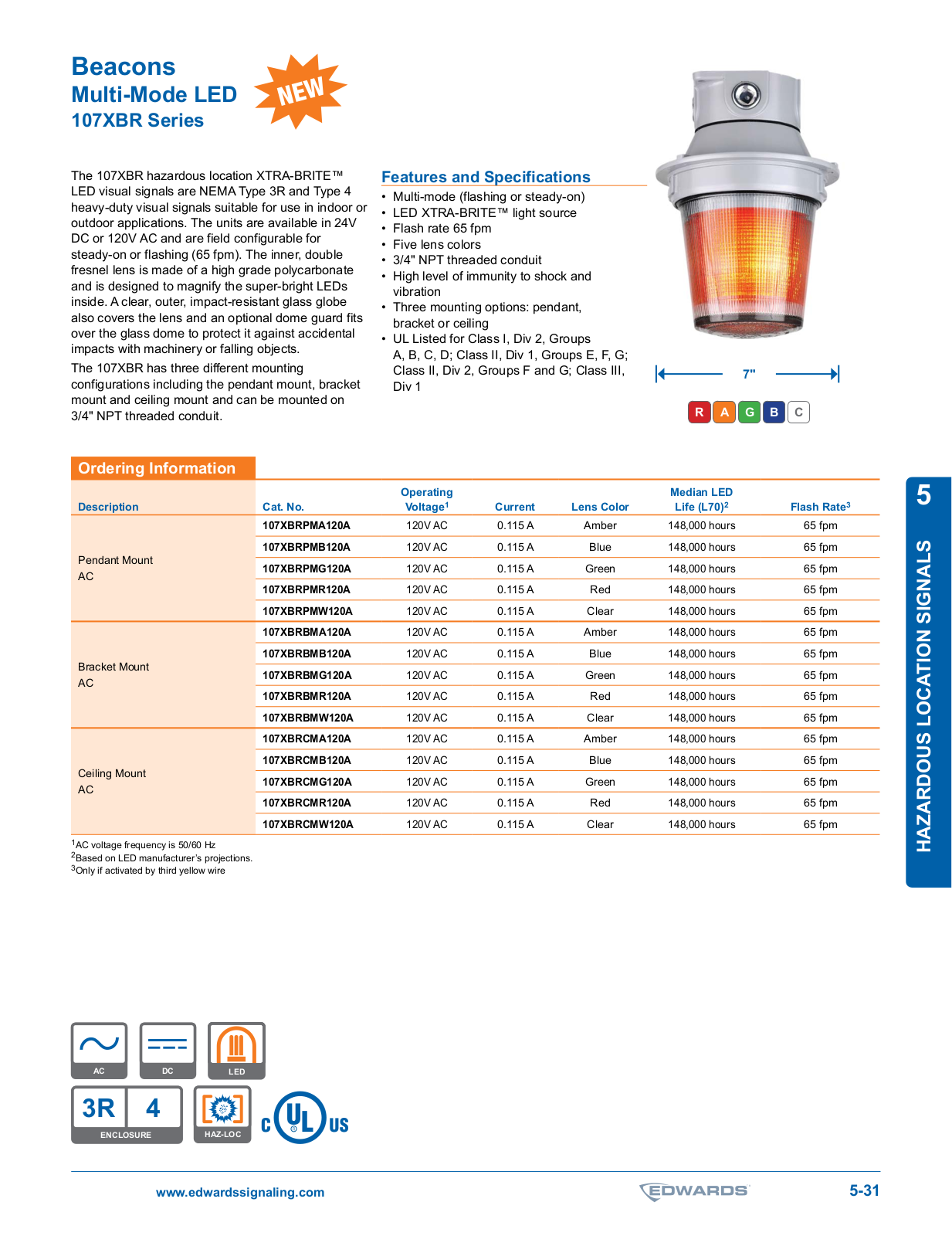 Edwards Signaling 107XBR Series Catalog Page