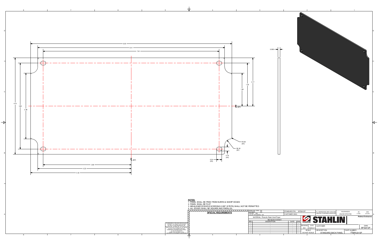 Stahlin BPS2412P Reference Drawing