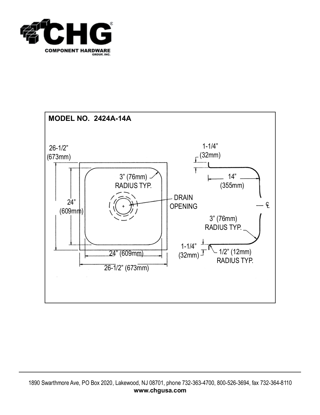 Component Hardware 2424A-14A User Manual