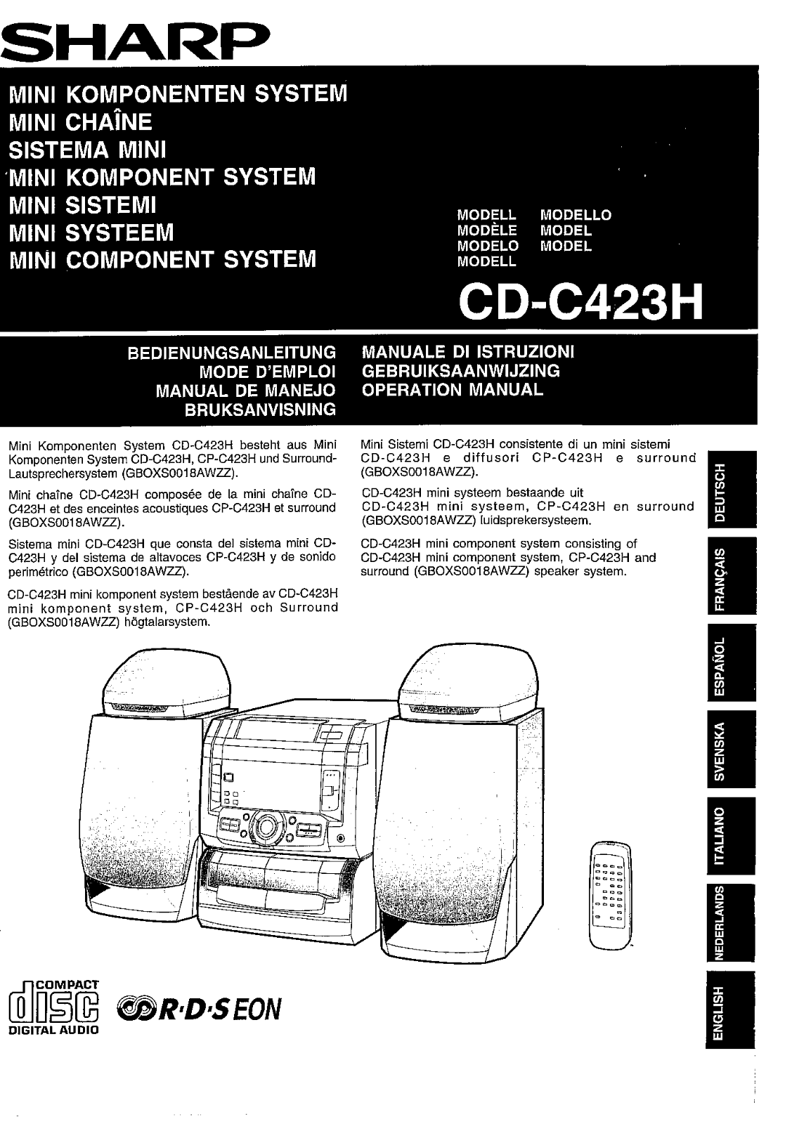 Sharp CD-C423H User Manual