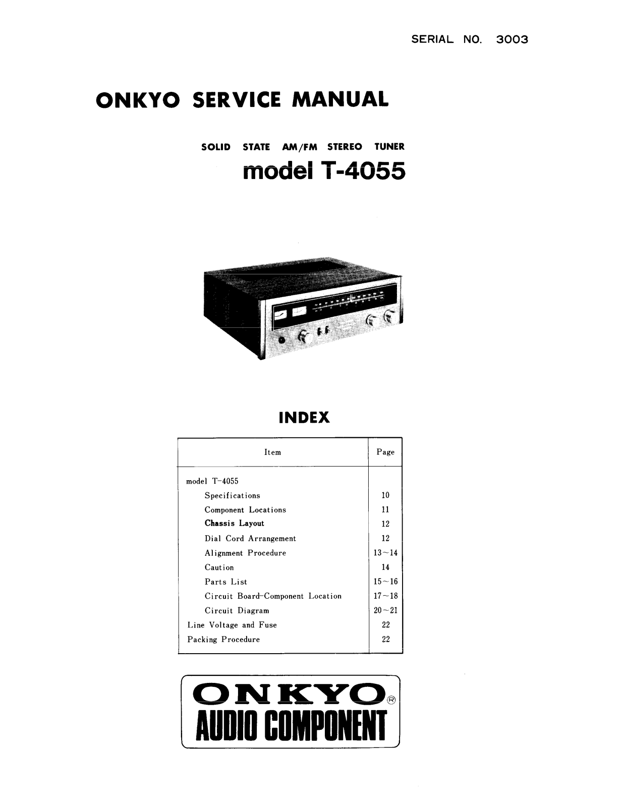 Onkyo T-4055 Service Manual