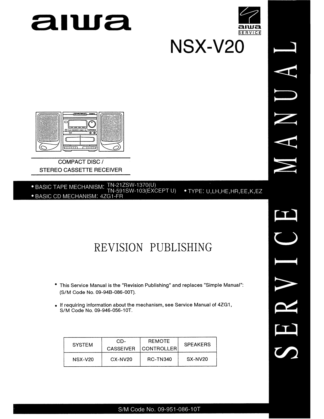 Aiwa nsx v20 Service Manual