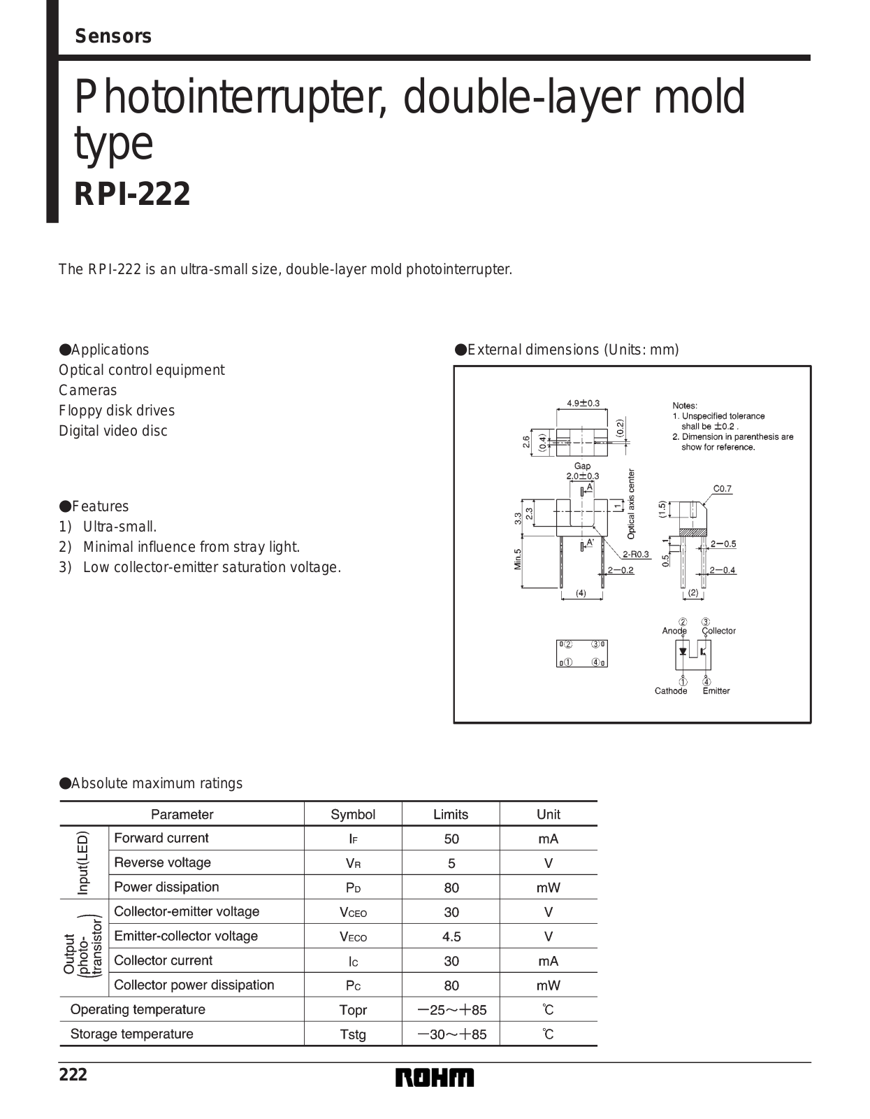 ROHM RPI-222 Datasheet