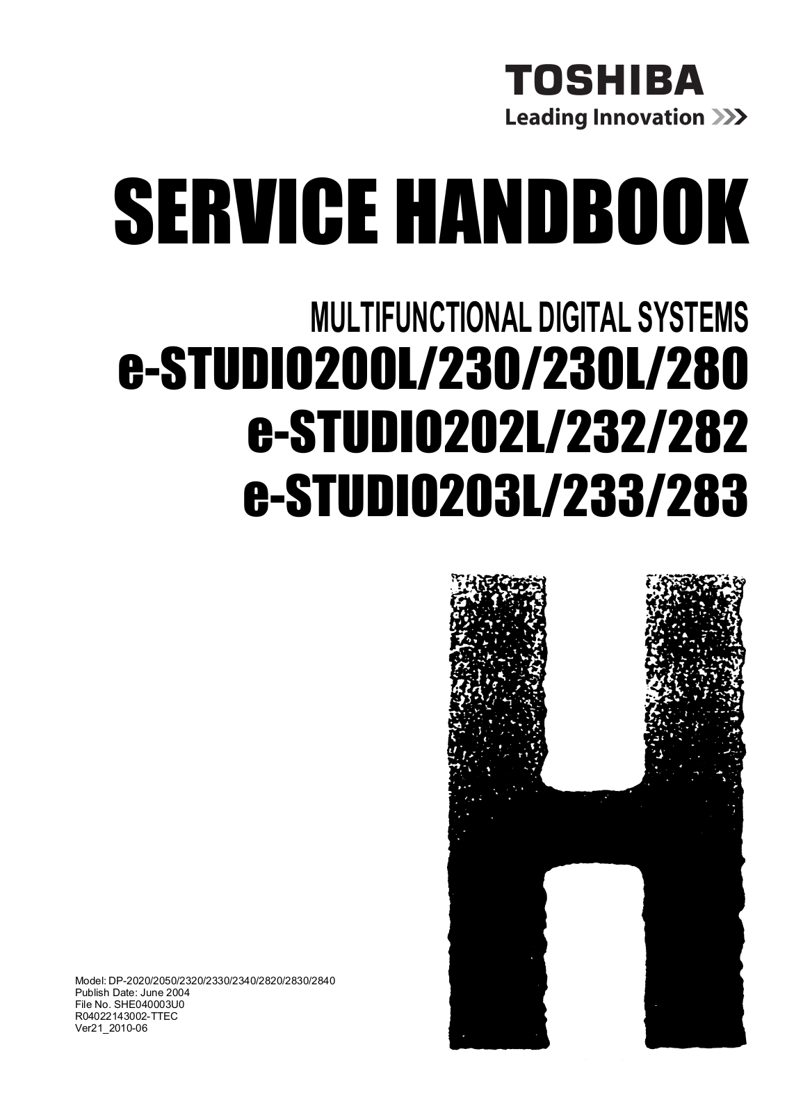 Toshiba 202L, 203L, 200L, 230, 230L Service Manual