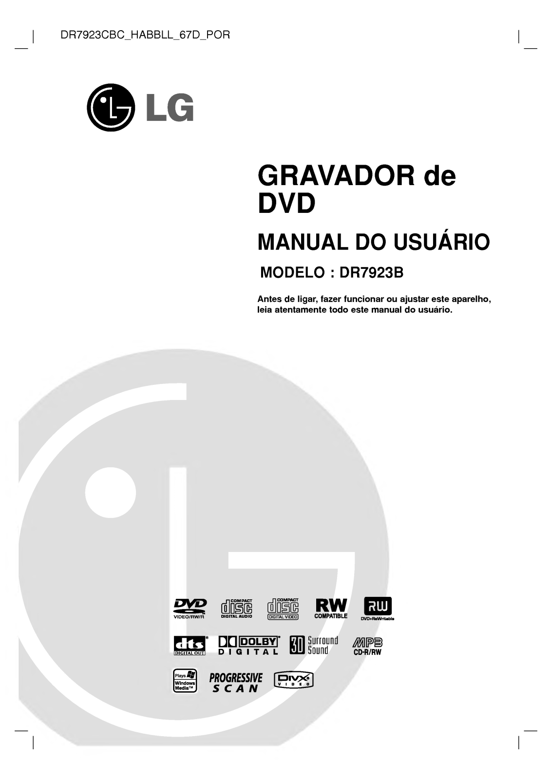 Lg DR7621B User Manual