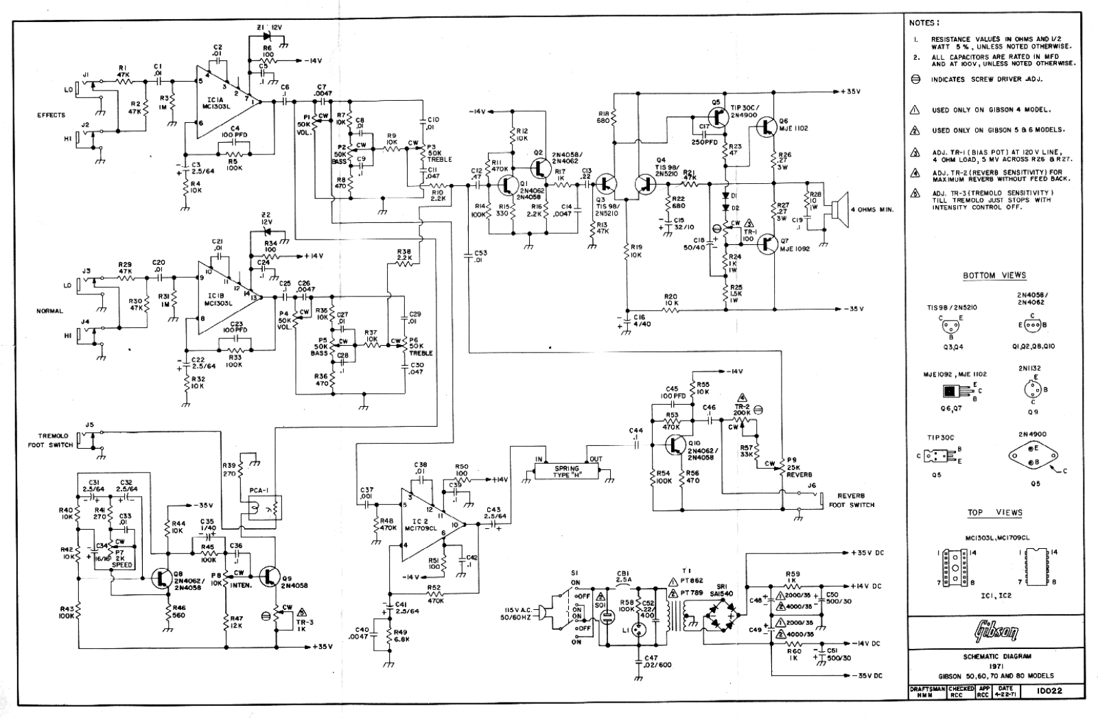 Gibson ga50, ga 60, ga 70, ga 80 schematic