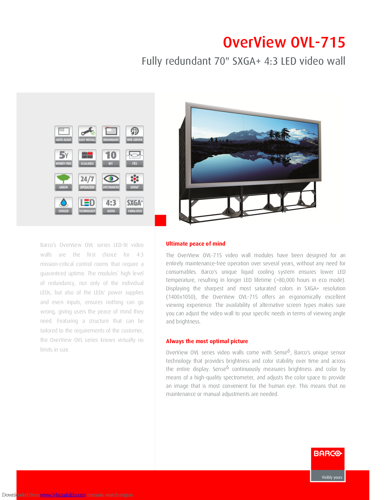 Barco OVL­715, OverView OVL­715 Features - ManualMachine.com