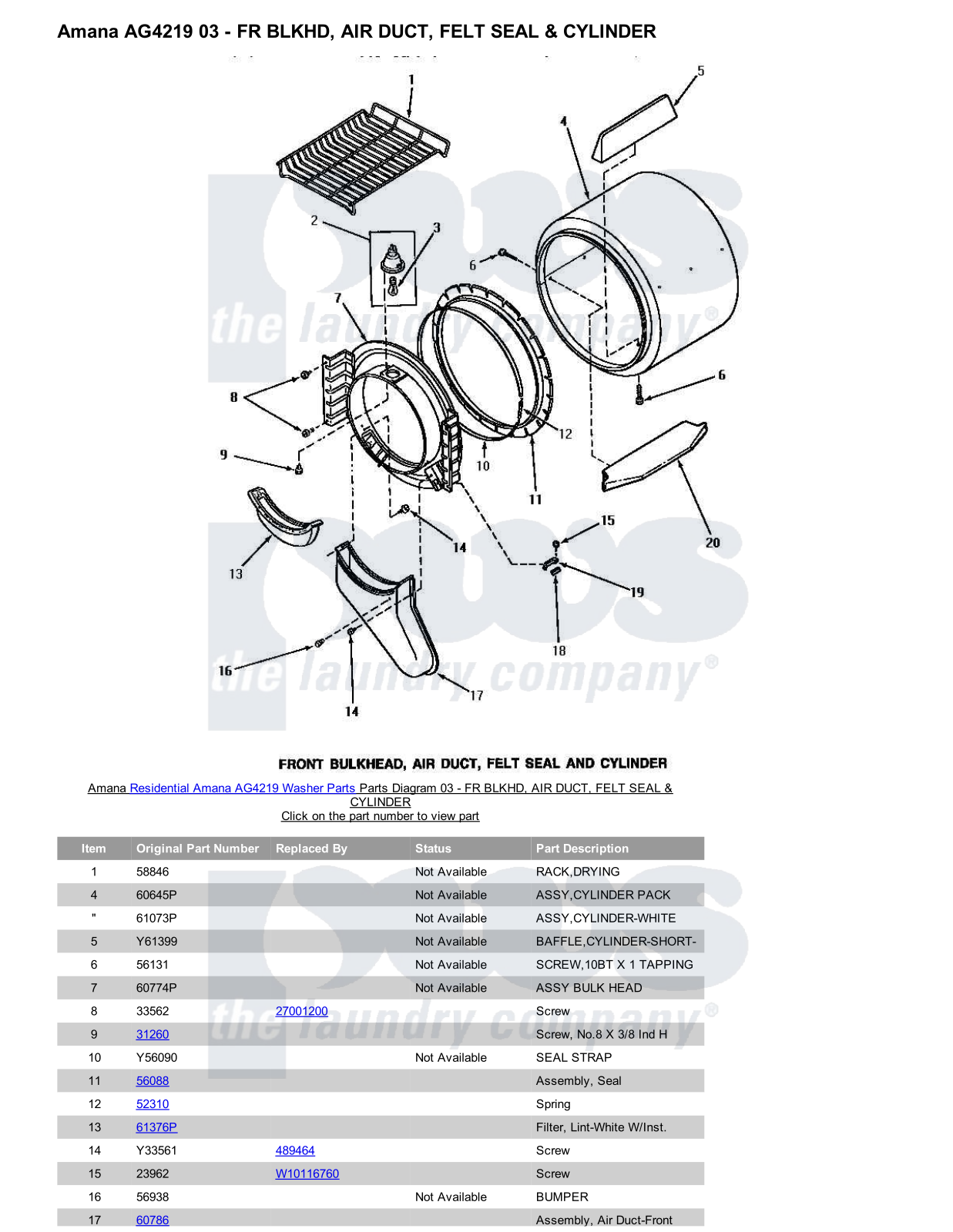 Amana AG4219 Parts Diagram