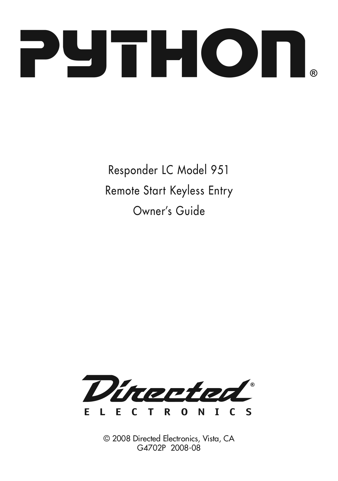 Python 951 User Manual