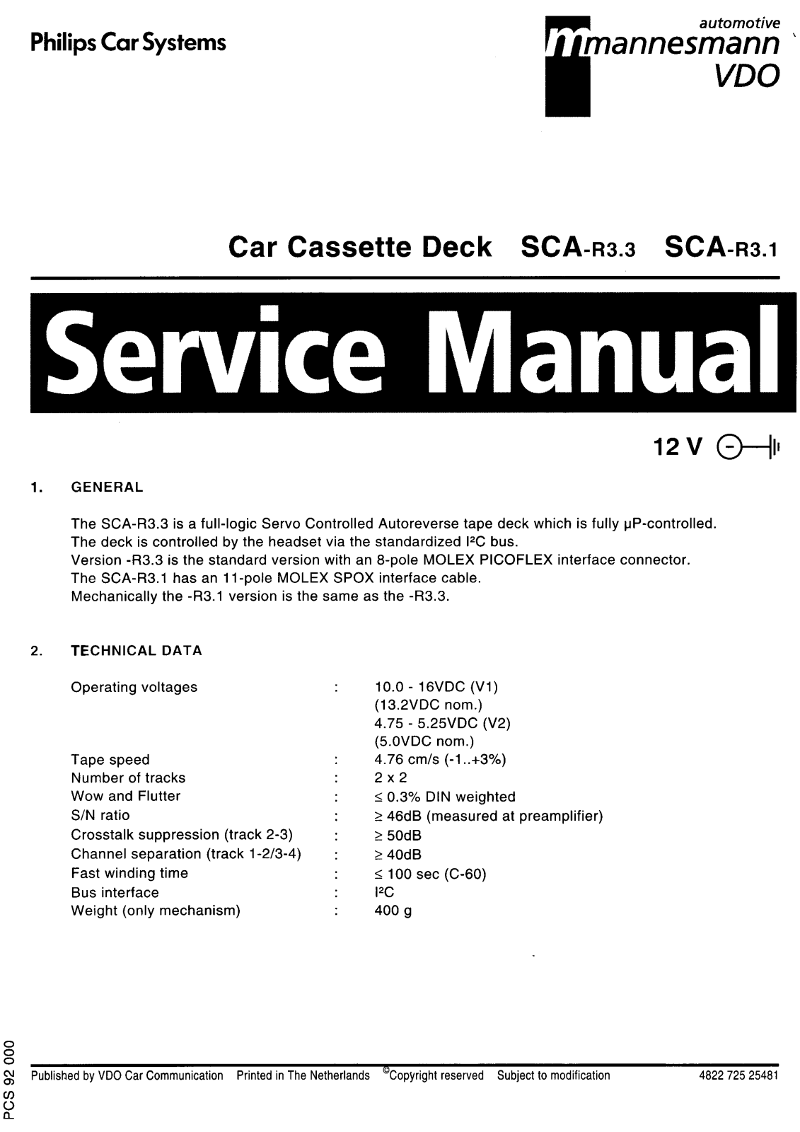 Philips SCA-R3 Service Manual