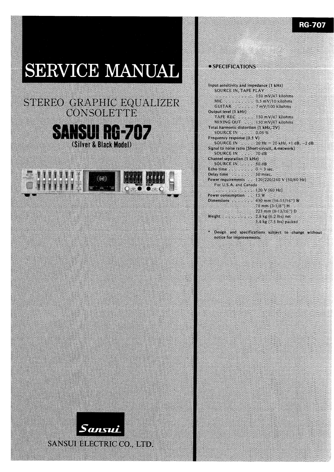 Sansui RG-707 Service manual