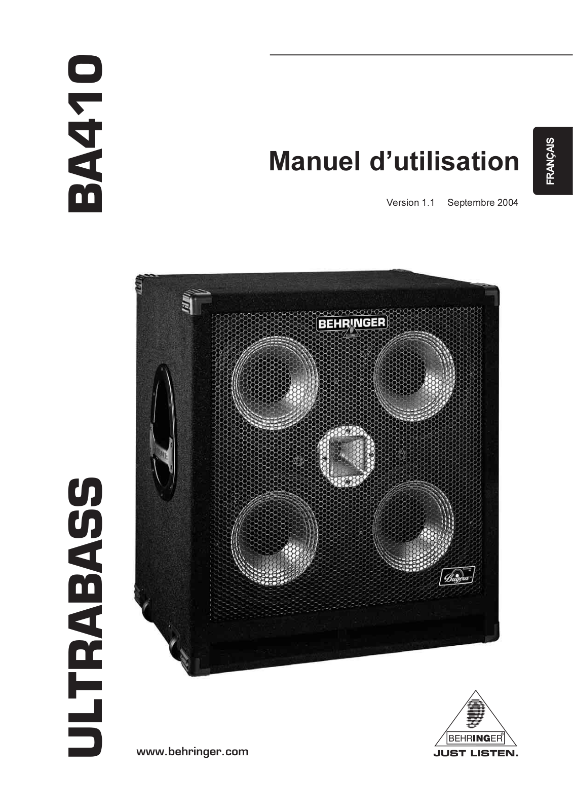 BEHRINGER BA410 User Manual