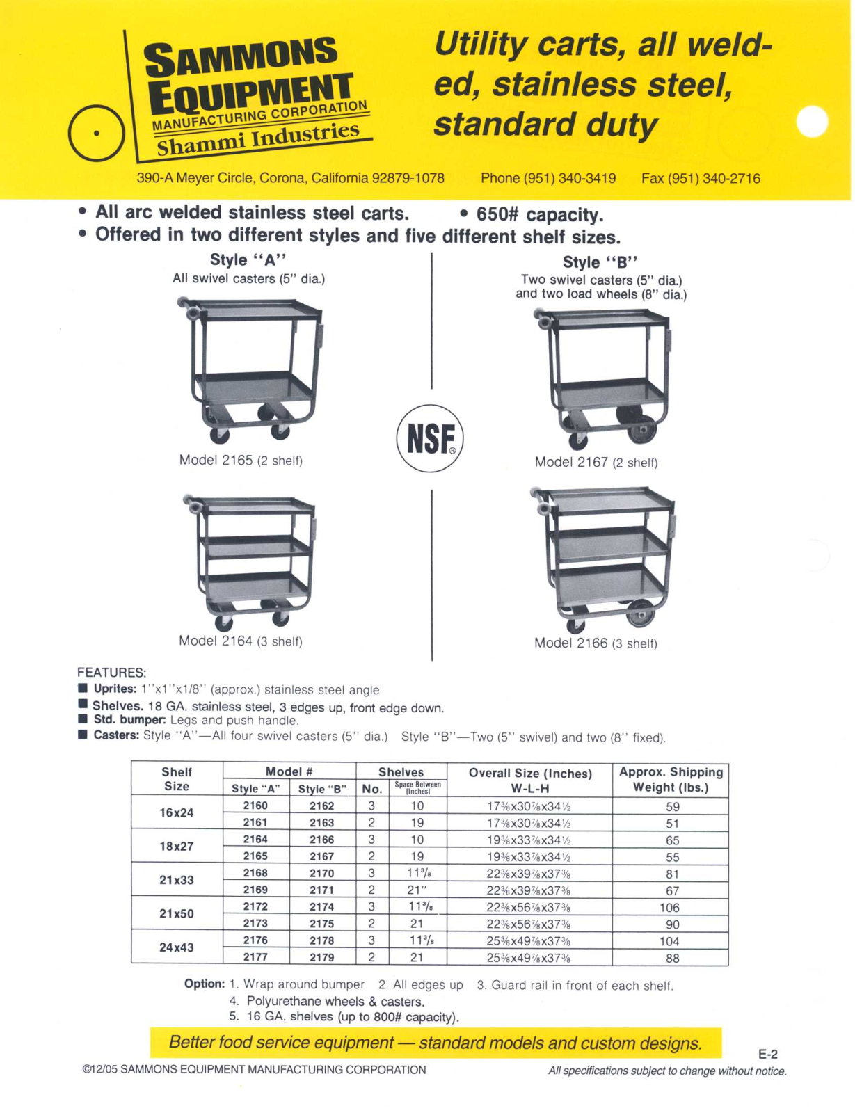 Sammons Equipment 2164 User Manual