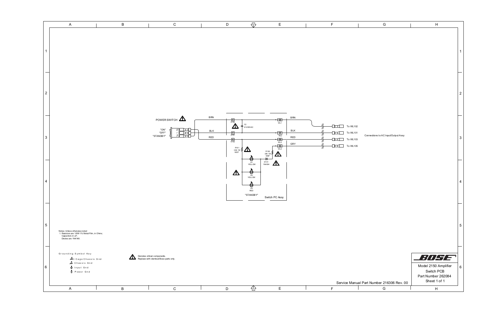 BOSE SD262084 Schematic