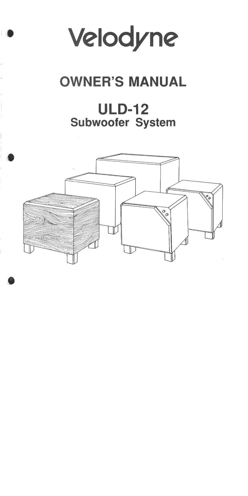 Velodyne Acoustics ULD-12 User Manual