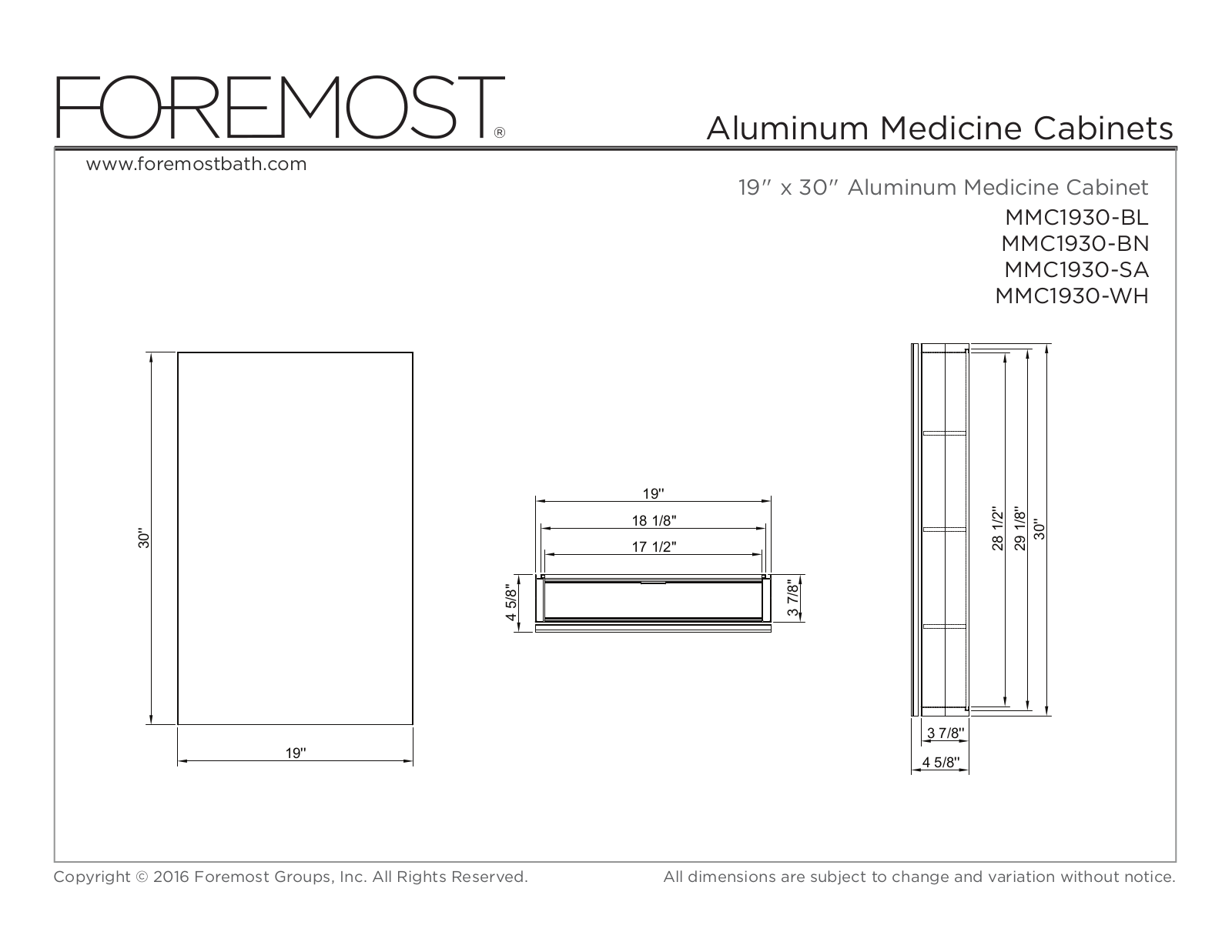 Foremost MMC1930SA User Manual