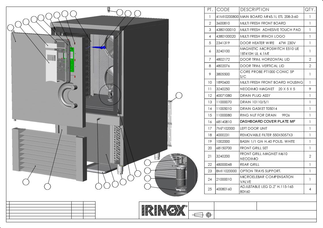 Irinox MF45.1L Parts List
